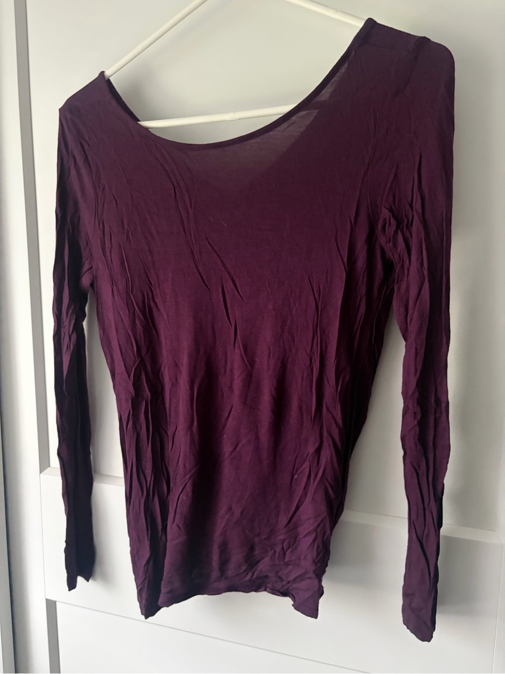 Express Women's Long-Sleeve Top - Plum - xs